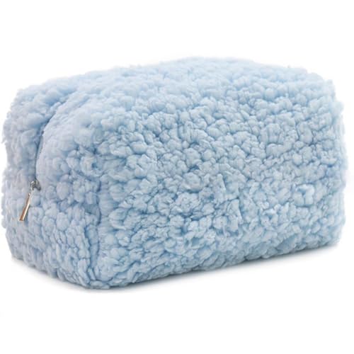 Einfarbige Lammwolle-Make-up-Tasche Damenhandtasche Winter-weiche Handtuch-Stoff-Make-up-Aufbewahrungstasche(B) von OZLMBERN