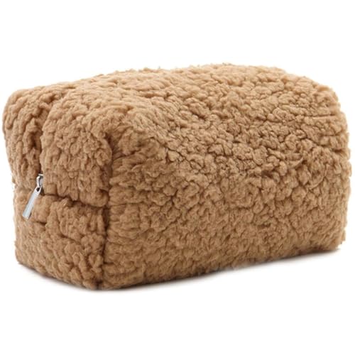 Einfarbige Lammwolle-Make-up-Tasche Damenhandtasche Winter-weiche Handtuch-Stoff-Make-up-Aufbewahrungstasche(C) von OZLMBERN