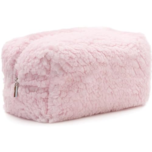 Einfarbige Lammwolle-Make-up-Tasche Damenhandtasche Winter-weiche Handtuch-Stoff-Make-up-Aufbewahrungstasche(D) von OZLMBERN