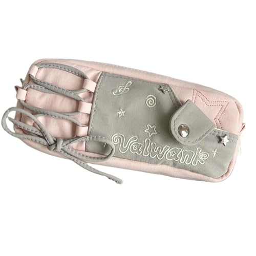 OZLMBERN Bow Pencil Case Female Drawstring Student Stationery Bag Pencil Case Makeup Storage(B) von OZLMBERN