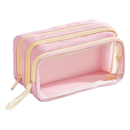 OZLMBERN Transparent Large Capacity Pencil Case Multifunctional Student Storage Bag Large Open Pocket(Rose) von OZLMBERN