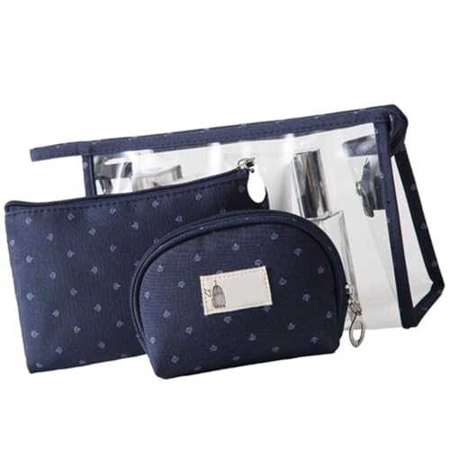 Transparente PVC-Make-up-Tasche mit High-End-Gefühl for Mädchen, Reise-Pflege- und Aufbewahrungs-Make-up-Tasche(Navy) von OZLMBERN