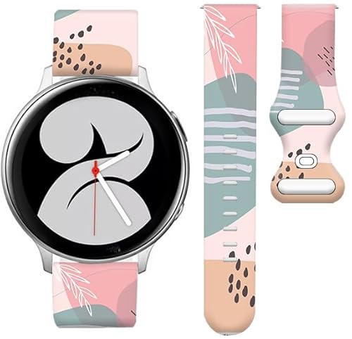 OZLNKPJL Ersatz-Silikonarmband, farbecht, kompatibel mit Galaxy Watch 6/5/4/5 Pro/4 Classic/3 (41 mm) / Active 2 & 1,20 mm Sport-Smartwatch-Armband für Damen, Herren, Mädchen (abstrakte bunte Kunst) von OZLNKPJL