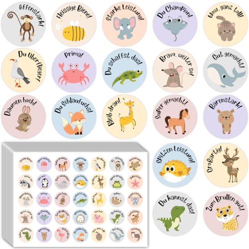 Sticker Belohnungsaufkleber Kinder 600 Stück Runde Tiermotive Bunt Selbstklebend Pädagogische Aufkleber Für Schule Zuhause Belohnung Motivation Lernen Dekoration Sticker Belohnungsaufkleber Kinder 600 Stück Runde Tiermotive Bunt Selbstklebend Pädagogische Aufkleber Für Schule Zuhause Belohnung Motivation Lernen Dekoration von OZNXWRYY