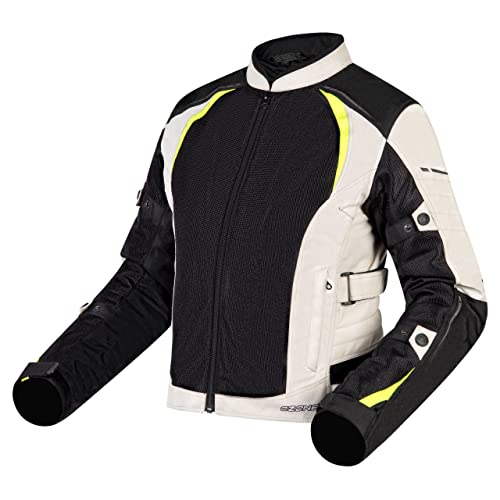 OZONE MOTO Flow Lady Motorradjacke Damen | Textil | Ellbogen und Schulterprotektoren | Reissa Membran | Herausnehmbares Thermofutter | Große Mesh Einsätze von OZONE MOTO