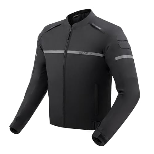 OZONE MOTO Rider Motorradjacke Herren | Textil | Ellbogen und Schulterprotektoren Stufe 1 | Rückenprotektortasche | Abnehmbar Wasserdichtes Thermofutter | 3 Belüftungskanäle von OZONE MOTO