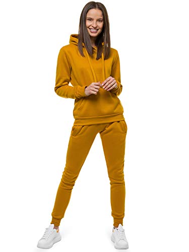 OZONEE Damen 2-Teilig Set Kapuzenpullover + Jogginghose Jogginganzug Sweatjacke Trainingshose Trainingsanzug Sportanzug Freizeitanzug Sport Anzug Tracksuit Fitnessanzug SET/CKW02/26 CAMEL M von OZONEE