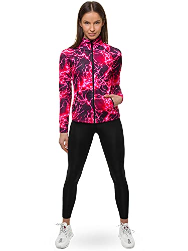 OZONEE Damen 2-Teilig Set Leggings + Sweatjacke Jogginganzug Sportleggings Jogginghose Trainingsanzug Sportanzug Freizeitanzug Sport Anzug Tracksuit Fitnessanzug Lang 777/2974DR ROSA M von OZONEE