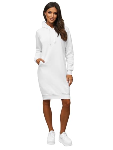 OZONEE Damen Hoodie Kapuzenpullover Lang Sweatjacke Sweatkleid Winterkleid Herbstkleid Kleid Sweatshirt Sweatshirtkleid Kapuzenjacke Kapuzenpulli Kapuze Langarm Sport 777/5398B/1 WEIß L OZONEE Damen Hoodie Kapuzenpullover Lang Sweatjacke Sweatkleid Winterkleid Herbstkleid Kleid Sweatshirt Sweatshirtkleid Kapuzenjacke Kapuzenpulli Kapuze Langarm Sport 777/5398B/1 WEIß L von OZONEE