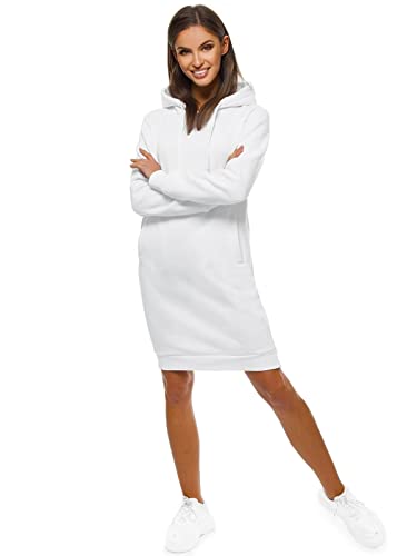OZONEE Damen Hoodie Kapuzenpullover Lang Sweatjacke Sweatkleid Winterkleid Herbstkleid Kleid Sweatshirt Sweatshirtkleid Kapuzenjacke Kapuzenpulli Kapuze Langarm Sport JS/YS10005Z/1 WEIß M OZONEE Damen Hoodie Kapuzenpullover Lang Sweatjacke Sweatkleid Winterkleid Herbstkleid Kleid Sweatshirt Sweatshirtkleid Kapuzenjacke Kapuzenpulli Kapuze Langarm Sport JS/YS10005Z/1 WEIß M von OZONEE