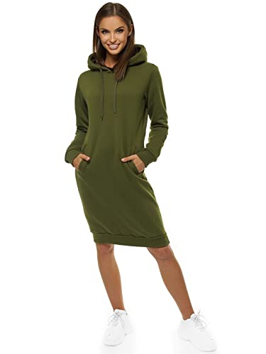 OZONEE Damen Hoodie Kapuzenpullover Lang Sweatjacke Sweatkleid Winterkleid Herbstkleid Kleid Sweatshirt Sweatshirtkleid Kapuzenjacke Kapuzenpulli Kapuze Langarm Sport JS/YS10005Z/29 Khaki L OZONEE Damen Hoodie Kapuzenpullover Lang Sweatjacke Sweatkleid Winterkleid Herbstkleid Kleid Sweatshirt Sweatshirtkleid Kapuzenjacke Kapuzenpulli Kapuze Langarm Sport JS/YS10005Z/29 Khaki L von OZONEE