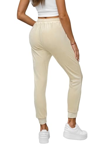 OZONEE Damen Jogginghose Hose Trainingshose Sporthose Freizeithose Samthose Damenhose Fitnesshose Sweathose Sweatpants Joggpants Fußballhose 777/1856S/155 Ecru XL von OZONEE