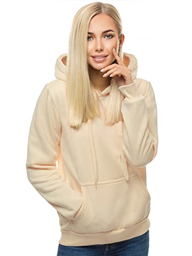 OZONEE Damen Kapuzenpullover Sweatjacke Sweatshirt Farbvarianten Kapuzenjacke Kapuzenpulli Kapuze Langarm Hoodie Sport Style Casual Fitness Basic Training 777/7175B/67 HIMBEERFARBE M von OZONEE