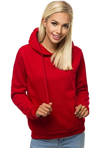 OZONEE Damen Kapuzenpullover Sweatjacke Sweatshirt Farbvarianten Kapuzenjacke Kapuzenpulli Kapuze Langarm Hoodie Sport Style Casual Fitness Basic Training 777/7175B DUNKELROT M von OZONEE