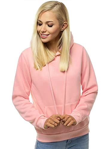 OZONEE Damen Kapuzenpullover Sweatjacke Sweatshirt Farbvarianten Kapuzenjacke Kapuzenpulli Kapuze Langarm Hoodie Sport Style Casual Fitness Basic Training 777/7175B PUDERROSA S von OZONEE