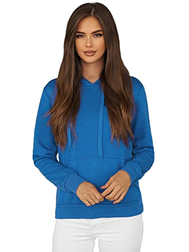 OZONEE Damen Kapuzenpullover Sweatjacke Sweatshirt Farbvarianten Kapuzenjacke Kapuzenpulli Kapuze Langarm Hoodie Sport Style Casual Fitness Training Basic 777/2128B HELLBLAU L von OZONEE