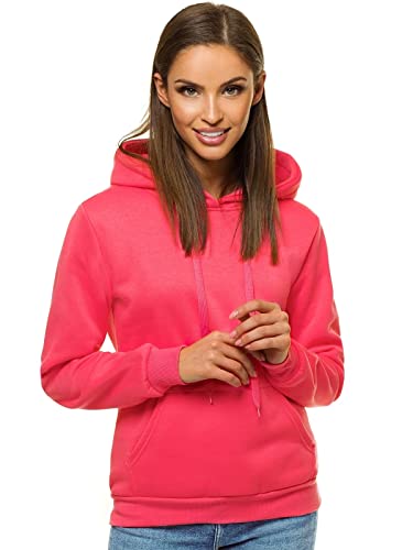 OZONEE Damen Kapuzenpullover Sweatjacke Sweatshirt Farbvarianten Kapuzenjacke Kapuzenpulli Kapuze Langarm Hoodie Sport Style Casual Fitness Training Basic JS/W02Z/58 KORALLEN/2 S von OZONEE