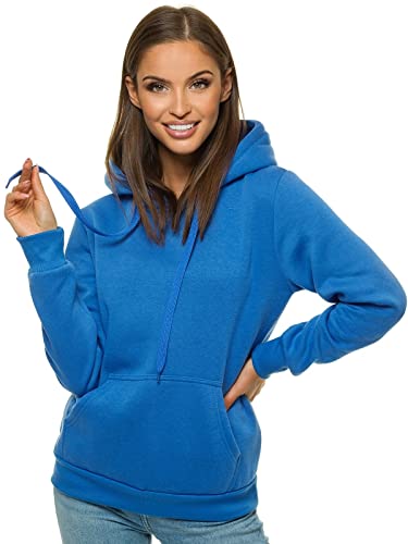 OZONEE Damen Kapuzenpullover Sweatjacke Sweatshirt Farbvarianten Kapuzenjacke Kapuzenpulli Kapuze Langarm Hoodie Sport Style Casual Fitness Training Basic JS/W02Z HELLBLAU XL von OZONEE