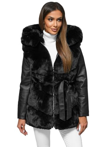 OZONEE Damen Kunstlederjacke Kunstledermantel Kunstfell Jacke Kunstpelzmantel Übergangsjacke Kunstpelz Mantel Herbstjacke Herbstmantel Wärmemantel Wärmejacke 777/4144KZ SCHWARZ XL OZONEE Damen Kunstlederjacke Kunstledermantel Kunstfell Jacke Kunstpelzmantel Übergangsjacke Kunstpelz Mantel Herbstjacke Herbstmantel Wärmemantel Wärmejacke 777/4144KZ SCHWARZ XL von OZONEE