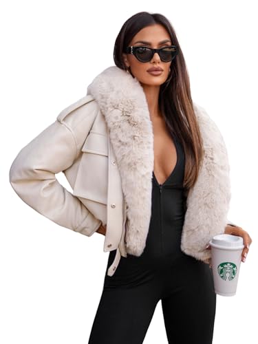 OZONEE Damen Lederjacke Kunstlederjacke Kunstleder Farbvarianten Jacke Bikerjacke Übergangsjacke Damenjacke Leder Echtlederjacke Echtleder Biker Wildleder 777/8122K BEIGE S von OZONEE