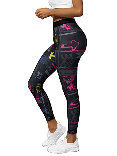 OZONEE Damen Leggings Leggins Lang Sportleggings Baumwolle Blickdicht High Waist Hüfthoch Hohe Taille Hochbund Knöchellang Sport Unifarbe Einfarbig 777/3187S SCHWARZ M von OZONEE