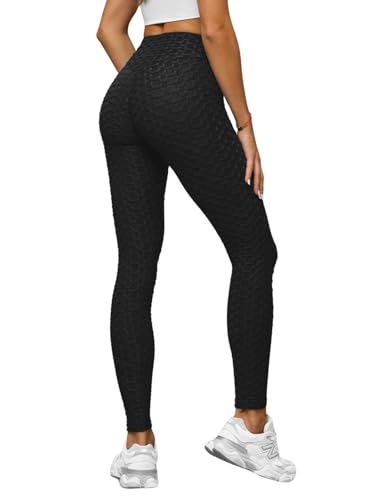 OZONEE Damen Leggings Leggins Lang Sportleggings Baumwolle Blickdicht High Waist Hüfthoch Hohe Taille Hochbund Sport Knöchellang Unifarbe Einfarbig 777/7303S/3 SCHWARZ M von OZONEE