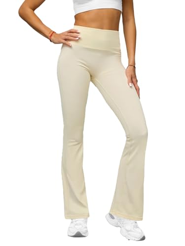 OZONEE Damen Schlag Leggings Schlaghose Flared Leggins Bootcut Yoga Yogahose Lang Sportleggings Baumwolle Blickdicht High Waist Hüfthoch Hohe Taille 777/2810S/1 Ecru XL OZONEE Damen Schlag Leggings Schlaghose Flared Leggins Bootcut Yoga Yogahose Lang Sportleggings Baumwolle Blickdicht High Waist Hüfthoch Hohe Taille 777/2810S/1 Ecru XL von OZONEE