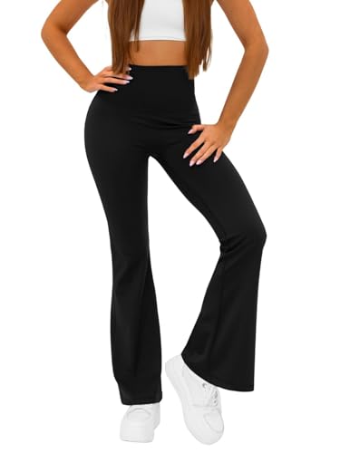 OZONEE Damen Schlag Leggings Schlaghose Flared Leggins Bootcut Yoga Yogahose Lang Sportleggings Baumwolle Blickdicht High Waist Hüfthoch Hohe Taille 777/3240S/3 SCHWARZ M OZONEE Damen Schlag Leggings Schlaghose Flared Leggins Bootcut Yoga Yogahose Lang Sportleggings Baumwolle Blickdicht High Waist Hüfthoch Hohe Taille 777/3240S/3 SCHWARZ M von OZONEE