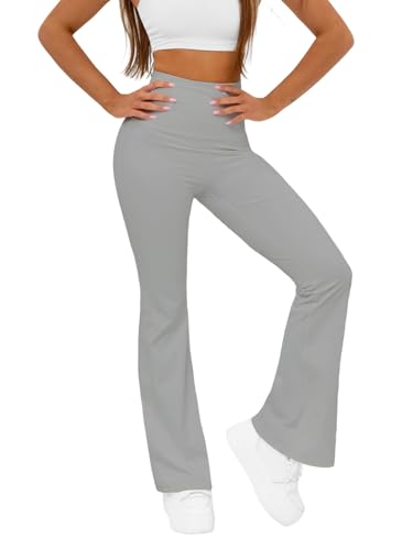 OZONEE Damen Schlag Leggings Schlaghose Flared Leggins Bootcut Yoga Yogahose Lang Sportleggings Baumwolle Blickdicht High Waist Hüfthoch Hohe Taille 777/3240S/5 GRAU L OZONEE Damen Schlag Leggings Schlaghose Flared Leggins Bootcut Yoga Yogahose Lang Sportleggings Baumwolle Blickdicht High Waist Hüfthoch Hohe Taille 777/3240S/5 GRAU L von OZONEE