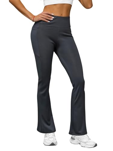 OZONEE Damen Schlag Leggings Schlaghose Flared Leggins Bootcut Yoga Yogahose Lang Sportleggings Baumwolle Blickdicht High Waist Hüfthoch Hohe Taille 777/9626S/5 DUNKELGRAU L/XL OZONEE Damen Schlag Leggings Schlaghose Flared Leggins Bootcut Yoga Yogahose Lang Sportleggings Baumwolle Blickdicht High Waist Hüfthoch Hohe Taille 777/9626S/5 DUNKELGRAU L/XL von OZONEE
