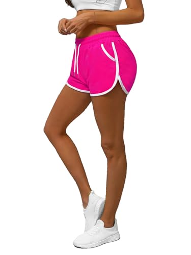 OZONEE Damen Shorts Sporthose Kurz Hotpants High Waist Sweatshorts Sweatpants Hose Sportshorts Jogginghose Sport Sweathose Trainingshose Freizeithose Joggpants 777/2821S/19 DUNKELROSA XL von OZONEE