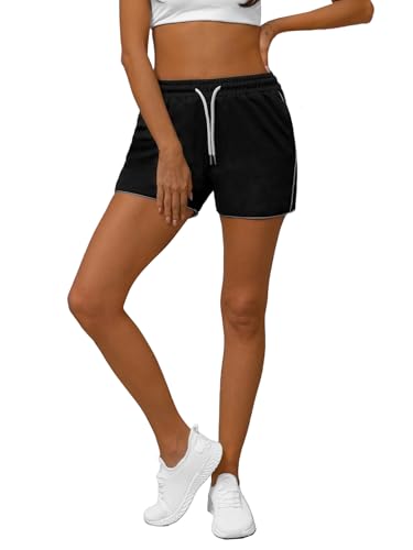 OZONEE Damen Shorts Sporthose Kurz Hotpants High Waist Sweatshorts Sweatpants Hose Sportshorts Jogginghose Sport Sweathose Trainingshose Freizeithose Joggpants 777/7764S/3 SCHWARZ L von OZONEE