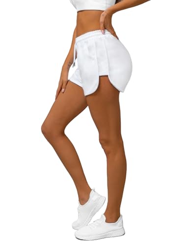 OZONEE Damen Shorts Sporthose Kurz Hotpants High Waist Sweatshorts Sweatpants Hose Sportshorts Jogginghose Sport Sweathose Trainingshose Freizeithose Joggpants 777/8522S/1 WEIß XL von OZONEE