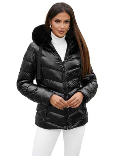 OZONEE Damen Winterjacke Jacke Winter Farbvarianten Übergangsjacke Warm Bomberjacke Steppjacke Wintermantel Daunenjacke Leichte Outdoor Puffer Jacket Übergangs 777/1501K/392A SCHWARZ XL von OZONEE