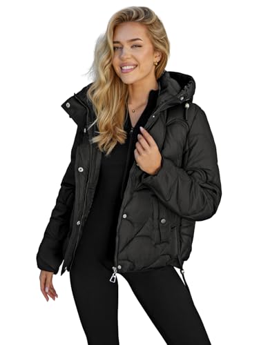 OZONEE Damen Winterjacke Jacke Winter Farbvarianten Übergangsjacke Warm Bomberjacke Steppjacke Wintermantel Daunenjacke Leichte Outdoor Puffer Jacket Übergangs 777/1780K/392 SCHWARZ XL von OZONEE
