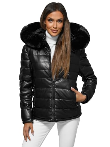 OZONEE Damen Winterjacke Jacke Winter Farbvarianten Übergangsjacke Warm Bomberjacke Steppjacke Wintermantel Daunenjacke Leichte Outdoor Puffer Jacket Übergangs 777/1870K SCHWARZ M von OZONEE