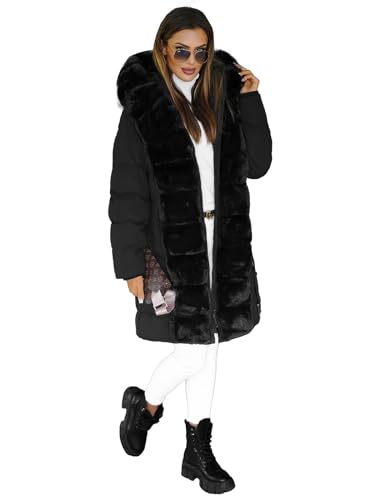 OZONEE Damen Winterjacke Jacke Winter Farbvarianten Übergangsjacke Warm Bomberjacke Steppjacke Wintermantel Daunenjacke Leichte Outdoor Puffer Jacket Übergangs 777/2271K/392 SCHWARZ L von OZONEE