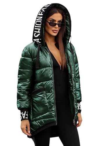 OZONEE Damen Winterjacke Jacke Winter Farbvarianten Übergangsjacke Warm Bomberjacke Steppjacke Wintermantel Daunenjacke Leichte Outdoor Puffer Jacket Übergangs 777/2378K/238 GRÜN M von OZONEE