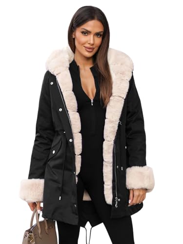 OZONEE Damen Winterjacke Jacke Winter Farbvarianten Übergangsjacke Warm Bomberjacke Steppjacke Wintermantel Daunenjacke Leichte Outdoor Puffer Jacket Übergangs 777/2607K/392 SCHWARZ S von OZONEE