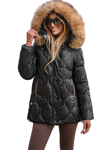 OZONEE Damen Winterjacke Jacke Winter Farbvarianten Übergangsjacke Warm Bomberjacke Steppjacke Wintermantel Daunenjacke Leichte Outdoor Puffer Jacket Übergangs 777/3232K/392 SCHWARZ M von OZONEE