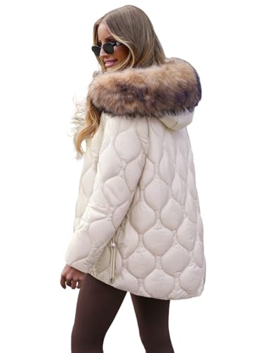 OZONEE Damen Winterjacke Jacke Winter Farbvarianten Übergangsjacke Warm Bomberjacke Steppjacke Wintermantel Daunenjacke Leichte Outdoor Puffer Jacket Übergangs 777/3232K/62B ECRU L von OZONEE