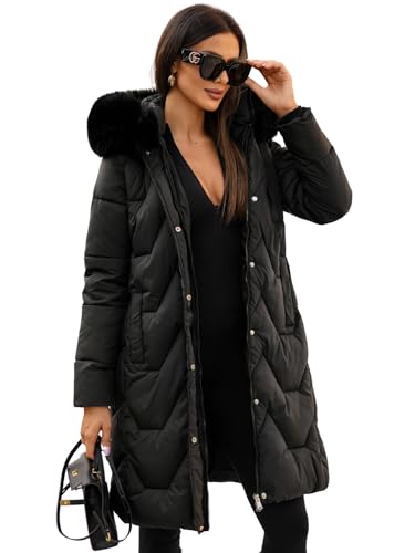 OZONEE Damen Winterjacke Jacke Winter Farbvarianten Übergangsjacke Warm Bomberjacke Steppjacke Wintermantel Daunenjacke Leichte Outdoor Puffer Jacket Übergangs 777/3366K/392 SCHWARZ S von OZONEE