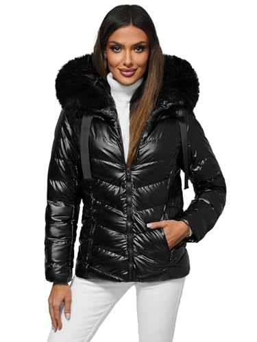 OZONEE Damen Winterjacke Jacke Winter Farbvarianten Übergangsjacke Warm Bomberjacke Steppjacke Wintermantel Daunenjacke Leichte Outdoor Puffer Jacket Übergangs 777/5842K/392A SCHWARZ L von OZONEE