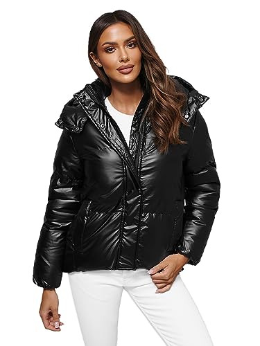 OZONEE Damen Winterjacke Jacke Winter Farbvarianten Übergangsjacke Warm Bomberjacke Steppjacke Wintermantel Daunenjacke Leichte Outdoor Puffer Jacket Übergangs 777/6517K/392 SCHWARZ L von OZONEE