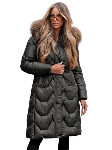 OZONEE Damen Winterjacke Jacke Winter Farbvarianten Übergangsjacke Warm Bomberjacke Steppjacke Wintermantel Daunenjacke Leichte Outdoor Puffer Jacket Übergangs 777/6849K/392B SCHWARZ M von OZONEE