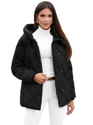 OZONEE Damen Winterjacke Jacke Winter Farbvarianten Übergangsjacke Warm Bomberjacke Steppjacke Wintermantel Daunenjacke Leichte Outdoor Puffer Jacket Übergangs 777/7560K/392 SCHWARZ S von OZONEE