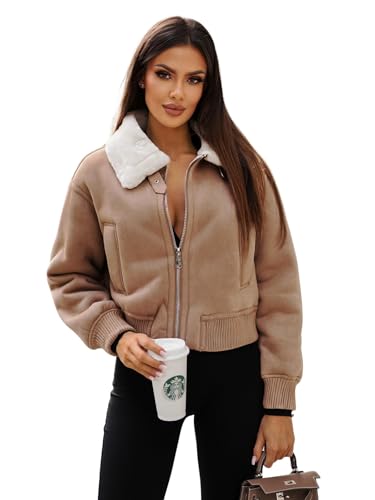 OZONEE Damen Winterjacke Jacke Winter Farbvarianten Übergangsjacke Warm Bomberjacke Steppjacke Wintermantel Daunenjacke Leichte Outdoor Puffer Jacket Übergangs 777/7638K BEIGE XL von OZONEE