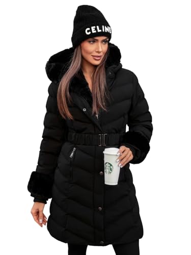 OZONEE Damen Winterjacke Jacke Winter Farbvarianten Übergangsjacke Warm Bomberjacke Steppjacke Wintermantel Daunenjacke Leichte Outdoor Puffer Jacket Übergangs 777/8007K/392 SCHWARZ M von OZONEE