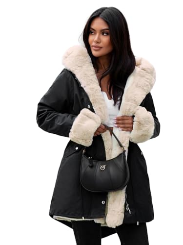 OZONEE Damen Winterjacke Jacke Winter Farbvarianten Übergangsjacke Warm Bomberjacke Steppjacke Wintermantel Daunenjacke Leichte Outdoor Puffer Jacket Übergangs 777/8663K/392 SCHWARZ M von OZONEE