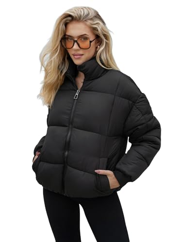 OZONEE Damen Winterjacke Jacke Winter Farbvarianten Übergangsjacke Warm Bomberjacke Steppjacke Wintermantel Daunenjacke Leichte Outdoor Puffer Jacket Übergangs 777/8840K/392 SCHWARZ S von OZONEE